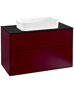 Villeroy und Boch Finion Waschtischunterschrank F23200HB 100x60,3cm, Abdeckplatte black matt, Peony Matt
