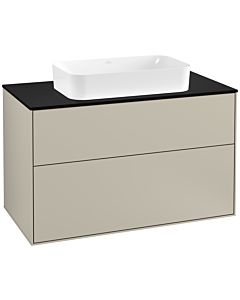 Villeroy und Boch Finion Villeroy und Boch F23200HH 100x60,3cm, plaque de finition noir mat, Sand Matt Lacquer