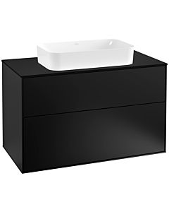 Villeroy und Boch Finion Waschtischunterschrank F23200PD 100x60,3cm, Abdeckplatte black matt, Black matt lacquer