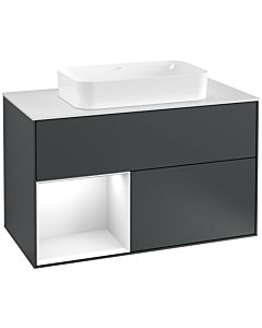 Villeroy und Boch Finion Villeroy und Boch Finion F241GFHG 100x60.3cm, cover plate white matt, shelf left Glossy white lacquer, Midnight Blue Matt Lacquer