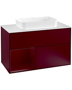 Villeroy und Boch Finion Villeroy und Boch Finion F241HBHB 100x60.3cm, cover plate white matt, shelf on the left Peony , Peony Matt