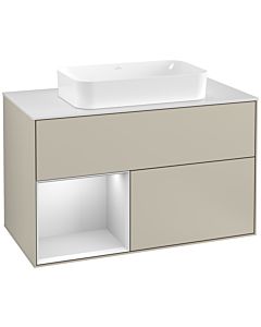 Villeroy und Boch Finion Villeroy und Boch Finion F241MTHH 100x60.3cm, cover plate white matt, shelf left white matt lacquer, Sand Matt Lacquer
