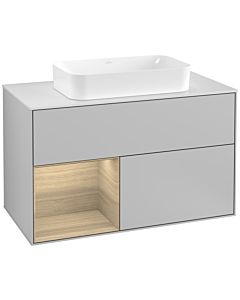 Villeroy und Boch Finion Villeroy und Boch Finion F241PCGJ 100x60.3cm, cover plate white matt, shelf left Oak Veneer , light gray matt