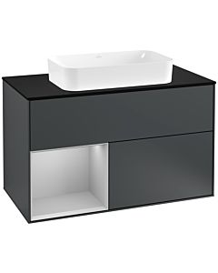 Villeroy und Boch Finion Villeroy und Boch Finion F242GJHG 100x60.3cm, cover plate black matt, shelf left light gray matt, midnight Blue Matt Lacquer