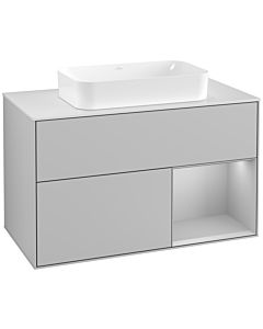 Villeroy und Boch Finion Villeroy und Boch Finion F251GJGJ 100x60.3cm, cover plate white matt, shelf on the right light gray matt, light gray matt