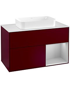 Villeroy und Boch Finion Villeroy und Boch Finion F251GJHB 100x60.3cm, cover plate white matt, shelf on the right light gray matt, Peony Matt