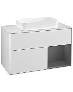 Villeroy und Boch Finion Villeroy und Boch Finion F251GKMT 100x60.3cm, cover plate white matt, shelf on the right anthracite matt, white matt lacquer