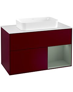 Villeroy und Boch Finion Villeroy und Boch Finion F251GMHB 100x60.3cm, cover plate white matt, shelf on the right Olive Matt Lacquer , Peony Matt