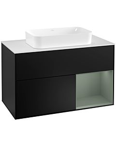 Villeroy und Boch Finion Villeroy und Boch Finion F251GMPD 100x60.3cm, cover plate white matt, shelf right Olive Matt Lacquer , black matt lacquer