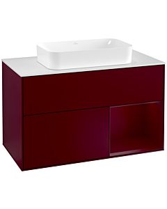 Villeroy und Boch Finion Villeroy und Boch Finion F251HBHB 100x60.3cm, cover plate white matt, shelf on the right Peony , Peony Matt