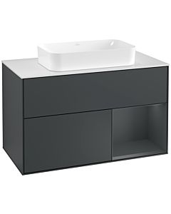 Villeroy und Boch Finion Villeroy und Boch Finion F251HGHG 100x60.3cm, cover plate white matt, shelf on the right Midnight Blue Matt Lacquer , Midnight Blue Matt Lacquer