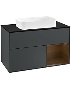 Villeroy und Boch Finion Villeroy und Boch Finion F252GNHG 100x60.3cm, cover plate black matt, shelf on the right Blue Matt Lacquer veneer, midnight Blue Matt Lacquer