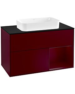 Villeroy und Boch Finion Villeroy und Boch Finion F252HBHB 100x60.3cm, cover plate black matt, shelf on the right Peony , Peony Matt