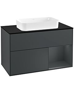 Villeroy und Boch Finion Villeroy und Boch Finion F252HGHG 100x60.3cm, cover plate black matt, shelf on the right Midnight Blue Matt Lacquer , Midnight Blue Matt Lacquer