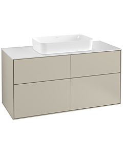 Villeroy und Boch Finion Waschtischunterschrank F26100HH 120x60,3cm, Abdeckplatte white matt, Sand Matt Lacquer