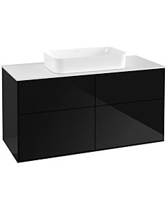 Villeroy und Boch Finion Villeroy und Boch F26100PH 120x60,3cm, plaque de finition blanc mat, Glossy Black Lacquer