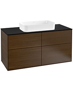 Villeroy und Boch Finion Villeroy und Boch Finion F26200GN 120x60.3cm, cover plate black matt, walnut veneer