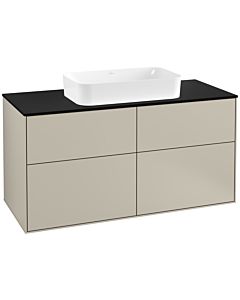 Villeroy und Boch Finion Villeroy und Boch F26200HH 120x60,3cm, plaque de finition noir mat, Sand Matt Lacquer