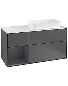 Villeroy und Boch Finion Villeroy und Boch Finion F271HGGK 120cm, cover plate white matt, shelf left Midnight Blue Matt Lacquer , anthracite matt