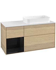 Villeroy und Boch Finion Villeroy und Boch Finion F271PHPC 120cm, cover plate white matt, shelf left Glossy Black Lacquer , Oak Veneer