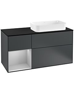 Villeroy und Boch Finion Villeroy und Boch Finion F272GJHG 120cm, cover plate black matt, shelf left light gray matt, midnight Blue Matt Lacquer