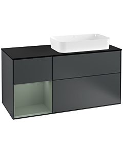 Villeroy und Boch Finion Villeroy und Boch Finion F272GMHG 120cm, cover plate black matt, shelf on the left Olive Matt Lacquer , midnight Blue Matt Lacquer