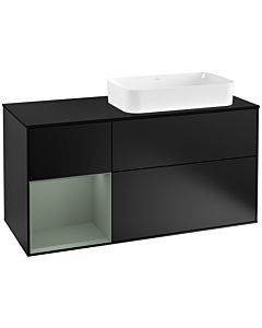 Villeroy und Boch Finion Villeroy und Boch Finion F272GMPD 120cm, cover plate black matt, shelf left Olive Matt Lacquer , black matt lacquer