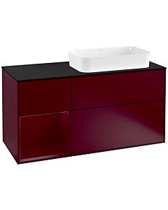 Villeroy und Boch Finion Villeroy und Boch Finion F272HBHB 120cm, cover plate black matt, shelf left Peony , Peony Matt