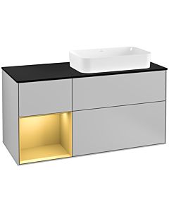 Villeroy und Boch Finion Villeroy und Boch Finion F272HFGJ 120cm, cover plate black matt, shelf left gold matt, light gray matt