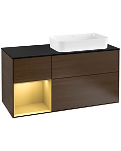 Villeroy und Boch Finion Villeroy und Boch Finion F272HFGN 120cm, cover plate black matt, shelf left gold matt, walnut veneer