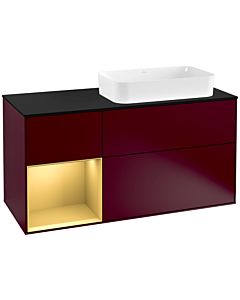 Villeroy und Boch Finion Villeroy und Boch Finion F272HFHB 120cm, cover plate black matt, shelf left gold matt, Peony Matt
