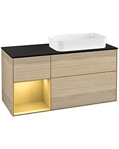 Villeroy und Boch Finion Villeroy und Boch Finion F272HFPC 120cm, cover plate black matt, shelf left gold matt, Oak Veneer