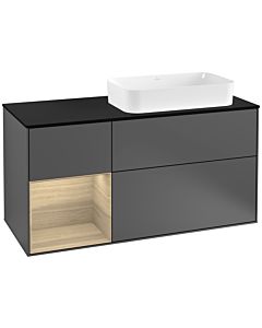 Villeroy und Boch Finion Villeroy und Boch Finion F272PCGK 120cm, cover plate black matt, shelf left Oak Veneer , anthracite matt
