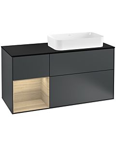 Villeroy und Boch Finion Villeroy und Boch Finion F272PCHG 120cm, cover plate black matt, shelf on the left Oak Veneer , midnight Blue Matt Lacquer