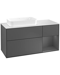 Villeroy und Boch Finion Villeroy und Boch Finion F281GKGK 120cm, cover plate white matt, shelf on the right anthracite matt, anthracite matt