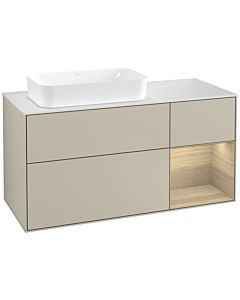 Villeroy und Boch Finion Villeroy und Boch Finion F281PCHH 120cm, cover plate matt white, shelf on the right Oak Veneer , Sand Matt Lacquer