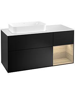 Villeroy und Boch Finion Villeroy und Boch F281PCPD 120cm, couvercle blanc mat, étagère à droite Oak Veneer , laqué noir mat