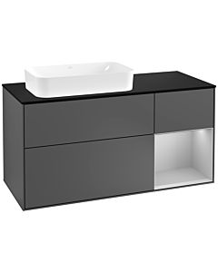 Villeroy und Boch Finion Villeroy und Boch Finion F282GJGK 120cm, cover plate black matt, shelf on the right light gray matt, anthracite matt