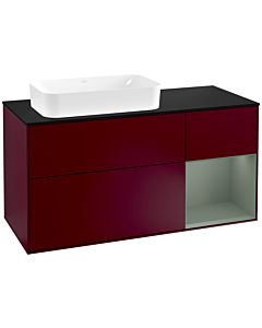 Villeroy und Boch Finion Villeroy und Boch Finion F282GMHB 120cm, cover plate black matt, shelf on the right Olive Matt Lacquer , Peony Matt