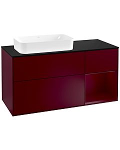 Villeroy und Boch Finion Villeroy und Boch Finion F282HBHB 120cm, cover plate black matt, shelf on the right Peony , Peony Matt