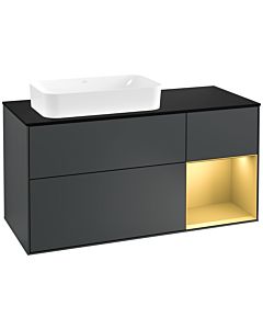 Villeroy und Boch Finion Villeroy und Boch Finion F282HFHG 120cm, cover plate black matt, shelf on the right gold matt, midnight Blue Matt Lacquer