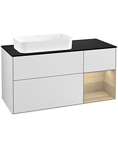 Villeroy und Boch Finion Villeroy und Boch Finion F282PCMT 120cm, cover plate black matt, shelf on the right Oak Veneer , white matt lacquer