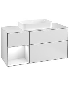 Villeroy und Boch Finion Villeroy und Boch Finion F291GFMT 120cm, cover plate white matt, shelf left Glossy white lacquer, white matt lacquer