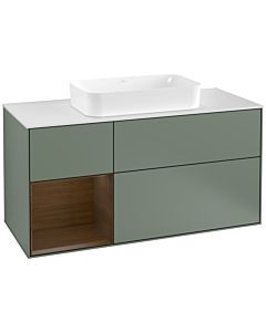Villeroy und Boch Finion Villeroy und Boch Finion F291GNGM 120cm, cover plate white matt, shelf left Olive Matt Lacquer veneer, Olive Matt Lacquer