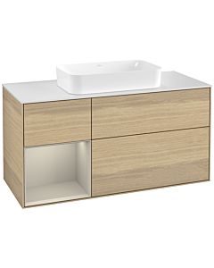 Villeroy und Boch Finion Villeroy und Boch Finion F291HHPC 120cm, cover plate white matt, shelf left Sand Matt Lacquer , Oak Veneer