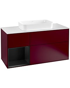 Villeroy und Boch Finion Villeroy und Boch Finion F291PDHB 120cm, cover plate white matt, shelf left black matt lacquer, Peony Matt