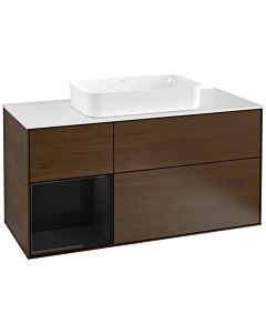 Villeroy und Boch Finion Villeroy und Boch Finion F291PHGN 120cm, cover plate white matt, shelf on the left Glossy Black Lacquer , Glossy Black Lacquer veneer