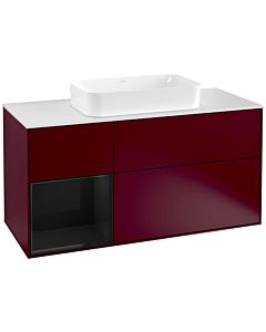 Villeroy und Boch Finion Villeroy und Boch Finion F291PHHB 120cm, cover plate white matt, shelf left Glossy Black Lacquer , Peony Matt