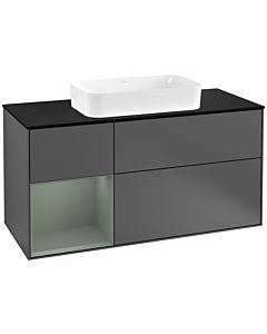 Villeroy und Boch Finion Villeroy und Boch Finion F292GMGK 120cm, cover plate black matt, shelf left Olive Matt Lacquer , anthracite matt