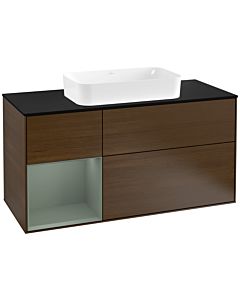 Villeroy und Boch Finion Villeroy und Boch Finion F292GMGN 120cm, cover plate black matt, shelf left Olive Matt Lacquer , Olive Matt Lacquer veneer